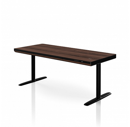 Elektrický výškově nastavitelný stůl sit-stand se zásuvkou a bezdrátovou nabíječkou Qi černý/ořech, 1600 mm: ELLIS Elektrický výškově nastavitelný stůl sit-stand se zásuvkou a bezdrátovou nabíječkou Qi černý/ořech, 1600 mm: ELLIS