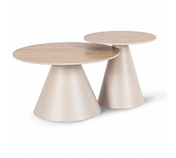 Sada stolků AVILA Travertin/Béžová