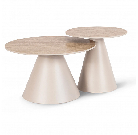 Sada stolků AVILA Travertin/Béžová