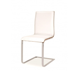 Jídelní židle H-690 bílá/dub sonoma, chrom
