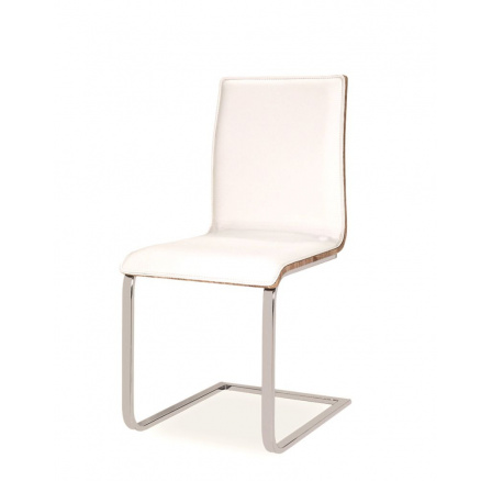 Jídelní židle H-690 bílá/dub sonoma, chrom