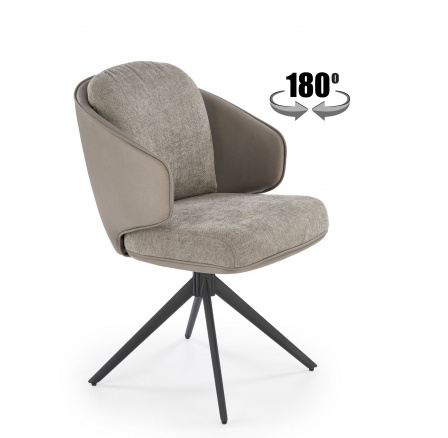 Jídelní otočná židle K554, Šedá/Světle šedá/Černá