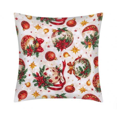 Vánoční povlak na polštářek 40x40 cm ozdoby zlaté Vánoční povlak na polštářek 40x40 cm ozdoby zlaté