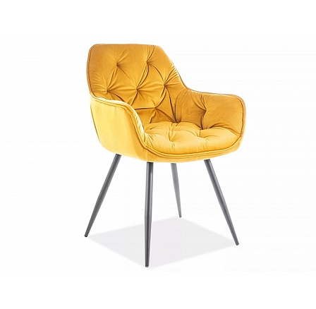 Jídelní židle CHERRY Velvet černá/curry Velvet Bluvel 68