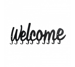 Nástěnný věšák Welcome černý