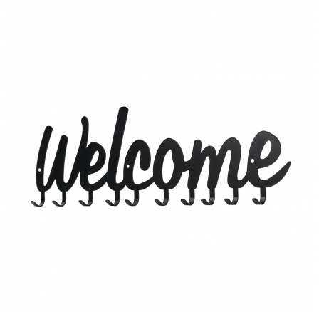 Nástěnný věšák Welcome černý