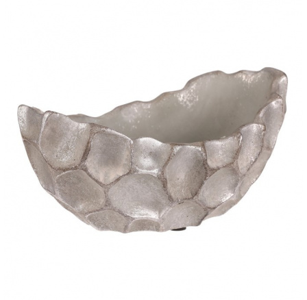 Obal betonový - vzor buněk, tvar vaničky, vel. S, stříbrno-šedý
