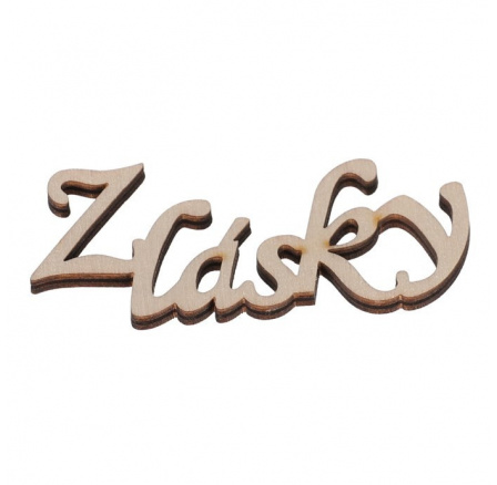 Nápis "Z lásky" - dřevo, přírodní, v sáčku 12 ks, cena za 1 ks