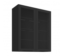 Horní skřínka ARONA - 80 GS-90 2F, Černá mat/Černá