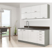 Kuchyňská skříň BIANCA - 60 DPM-210 2F, Šedá / Bílý lesk