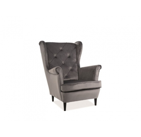 KŘESLO LADY LUX VELVET GREY BLUVEL 14 / WHITE KŘESLO LADY LUX VELVET GREY BLUVEL 14 / WHITE