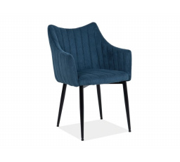 Jídelní židle MONTE manšestr, Modrý Fjord 86/černý mat