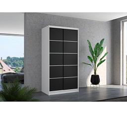 Posuvná skříň RIVA 100 Bílá+Černá