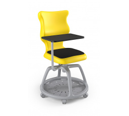 Židle studentská s úložným prostorem Plus Soft šedá velikost 6, Žlutá/Šedá 