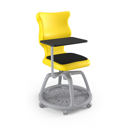 Židle studentská s úložným prostorem Plus Soft šedá velikost 6, Žlutá/Šedá 