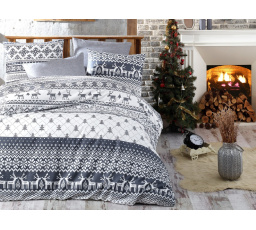 Vánoční bavlněný povlak na polštář Christmas grey 70x90