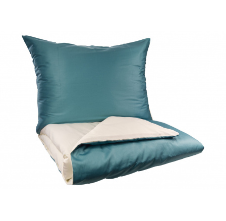 Povlečení Satén UNI DUO 140x200, 70x90cm petrol/smetanová Povlečení Satén UNI DUO 140x200, 70x90cm petrol/smetanová