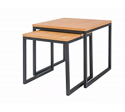 Konferenční stůl LARGO DUO - set 2 stolů, Dub/Černý mat