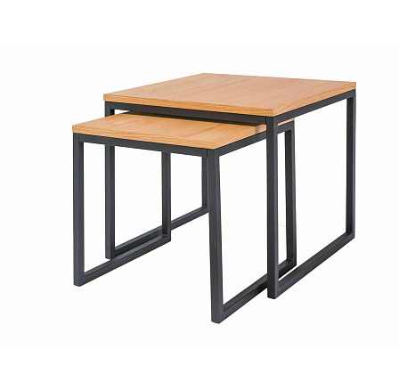 Konferenční stůl LARGO DUO - set 2 stolů, Dub/Černý mat