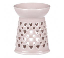 Aromalampa - porcelánová, se srdíčky, barva krémová