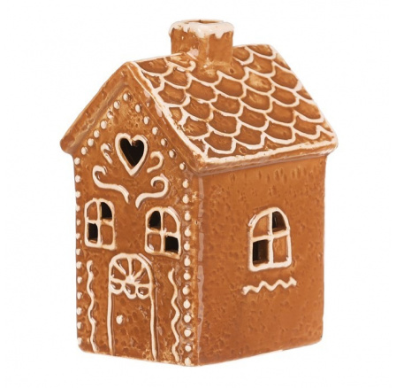 Domeček perníkový - keramika, LED osvětlení, hnědý Domeček perníkový - keramika, LED osvětlení, hnědý