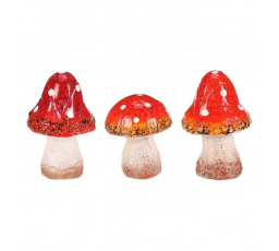Houba keramická - muchomůrka, mix 3 druhů, cena za balení (3 ks)