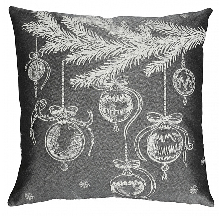 Polštář s výplní - šedý vánoční motiv, 100% polyester, 45 x 45 cm Polštář s výplní - šedý vánoční motiv, 100% polyester, 45 x 45 cm