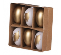 Vajíčka pozlacená - plast, mix druhů, cena za balení (6 ks)