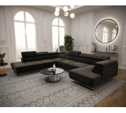 Rohová sedací souprava EMPORIO MAX II 300X350X180 - hnědá , levá