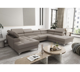 Rohová sedací souprava TOSCANIA MAX II 170x350x220 přírodní kůže - pravá, Béžová kůže