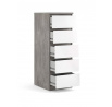 Komoda SIMPLICITY 233, Beton/Bílý lesk