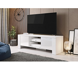 TV komoda WEST, bílá / bálý lesk