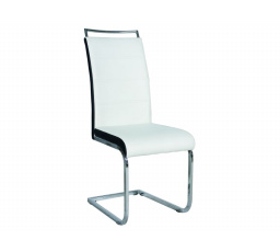 Jídelní židle H-441, chrom/bílá/černá ekokůže
