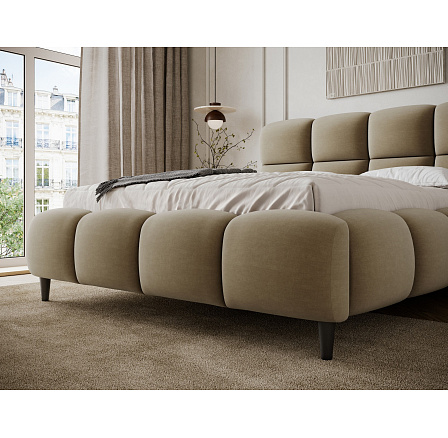 Postel Giberio 180x200 s kovovým rámem postele a úložným prostorem, světle hnědý samet Nube 20 1 Postel Giberio 180x200 s kovovým rámem postele a úložným prostorem, světle hnědý samet Nube 20 1