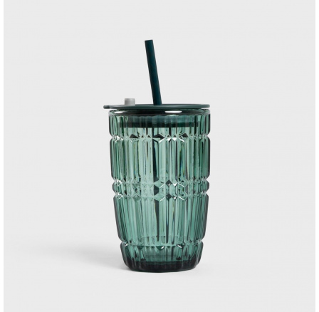 Sklenice BREEZER se slámkou zelená 420 ml 741500