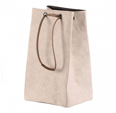 Koš prádelní - látkový, stahovací, krémová barva