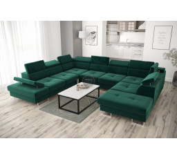 Rohová sedací souprava GALAXY MAX I s funkcí spaní 280x350x225 - zelená , levá