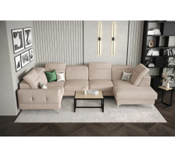 Rohová sedací souprava MALIBU MAX II 180x350x182 cm - béžová, Levá strana