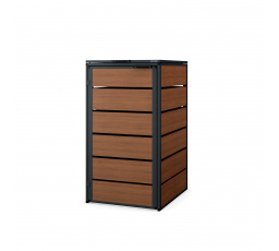 Jednokomorová popelnicová skříň 240L, antracit - ořech