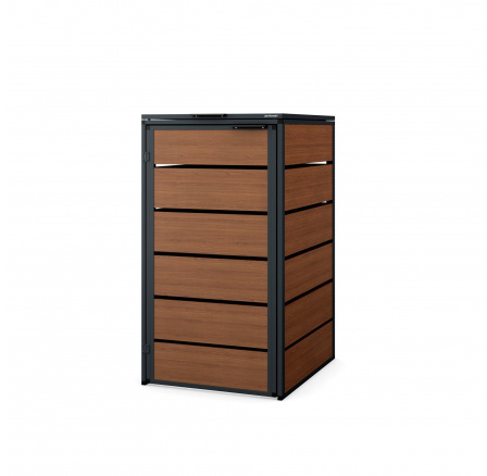 Jednokomorová popelnicová skříň 240L, antracit - ořech