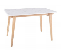 Jídelní stůl MARCUS, Efekt bílého mramoru/Dub