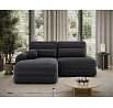 Ripeli Corner Sofa Bed with Storage, Black Velvet, Left-Hand Facing Modullo 10 180x128 Left 1