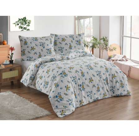 Prodloužené povlečení krep 140x220, 70x90cm Olivie blue