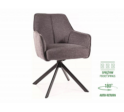 Jídelní otočná židle NOTTI s pružinovým sedákem, Tmavě šedá 18/Černá