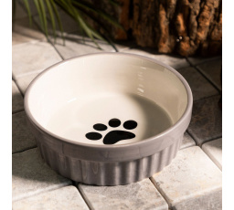 Miska pro kočky CATTY s tlapkou šedá 12x4 cm 884400