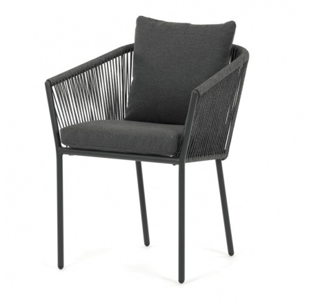 Zahradní židle, hliník, látka, šedá, AZC-C1179 GREY