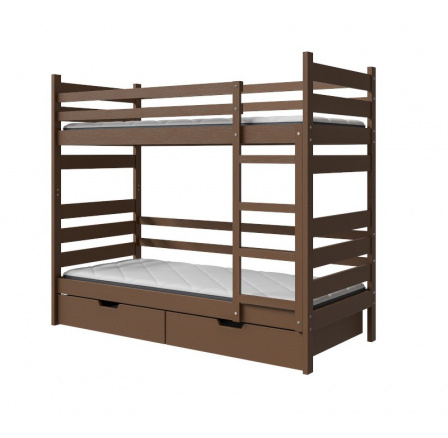 Postel "DAREK" - Barva korpusu: borovice mořená na ořech Postel "DAREK" - Barva korpusu: borovice mořená na ořech