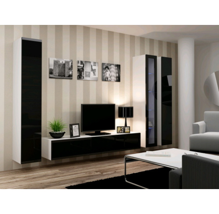 Obývací stěna VIGO 2 - bílo-černá