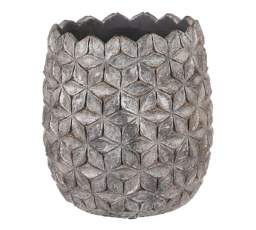Váza betonová - mozaika květů, barva šedá