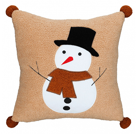Polštář s výplní - se sněhulákem, 100% polyester, 45 x 45 cm Polštář s výplní - se sněhulákem, 100% polyester, 45 x 45 cm